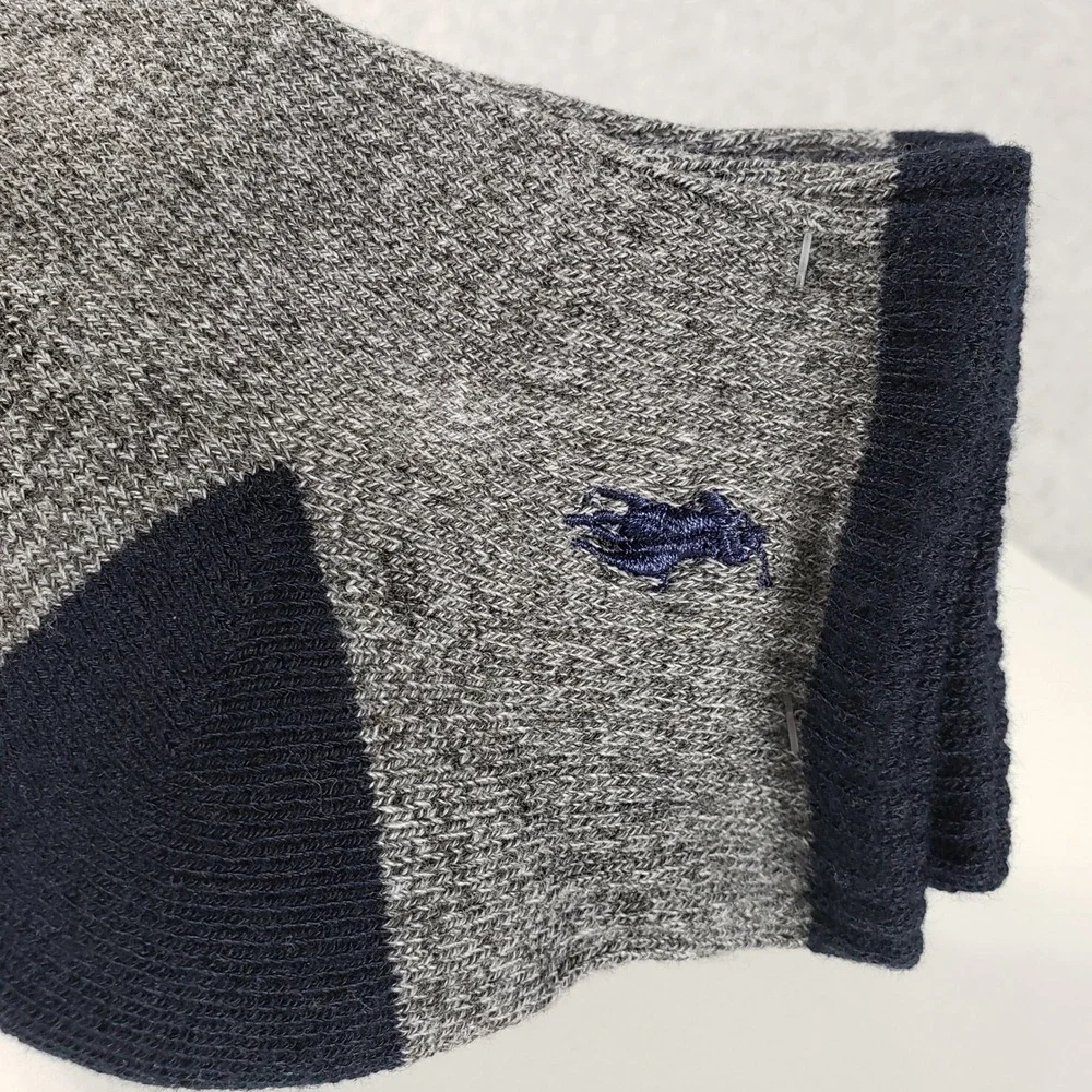 Polo Ralph Lauren Mens 4‎ Pack Low Cut Socks 6-12.5 Grey Navy Athletic New